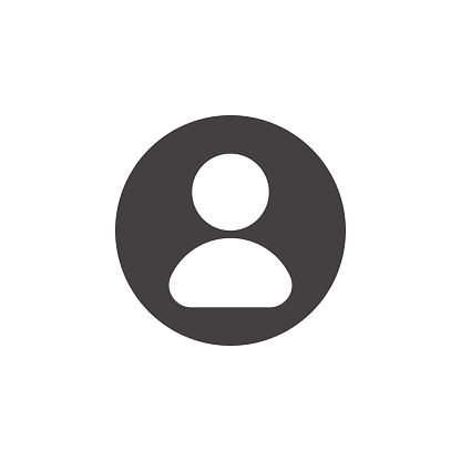 User, account flat icon. Round simple button, circular vector sign. Flat style design